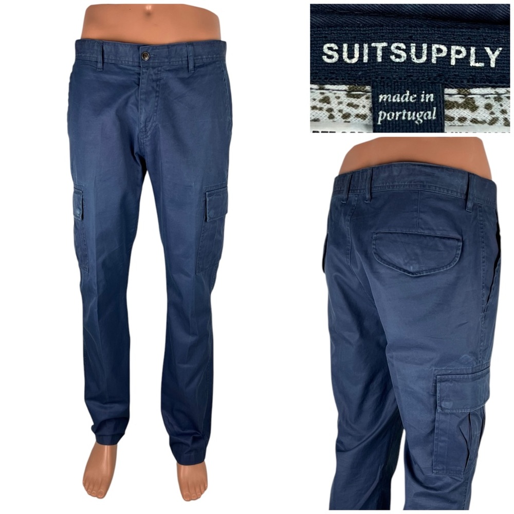 Suitsupply Men 33 X 33 (actual) Pants Cargo Faded Finish Pure Cotton Tokyo EU 48